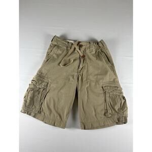 Abercrombie & Fitch Cargo Shorts Mens Size 16 Khaki Tan Cotton Utility Pockets